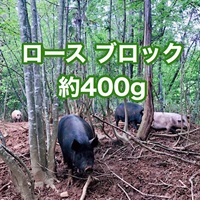 ［自然農園ウレシパモシリ］豚肉ロースブロック 約400g【冷凍】