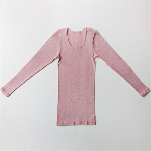 ［コロモナチューレ］カシミヤ混長袖Tシャツビーツ染L