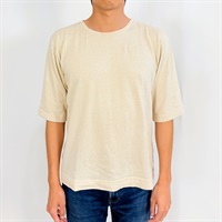 ［ナチュラル・ハーモニー］自然栽培綿混ヘンプコットン 五分袖Tシャツ L