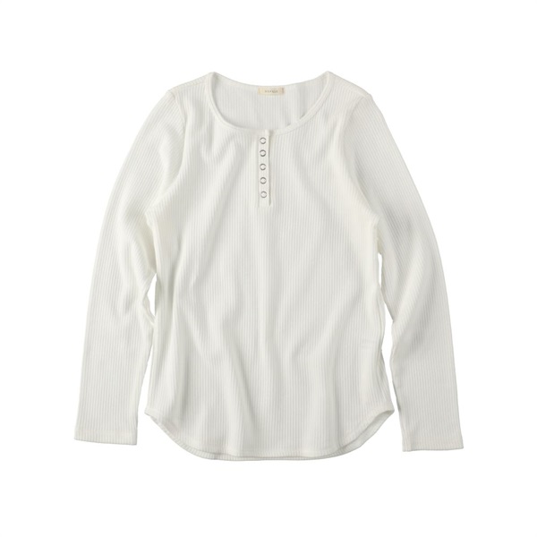 ［シシフィーユ］【限定販売】ヘンリーネック長袖TシャツDOROTHY ホワイト