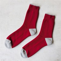 ［コロモナチューレ］パイルコンビソックスXL 薔薇レッド