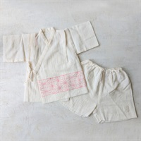 ［シオン・シオン・ガーゼ］じんべい80サイズ　麻の葉ピンク【数量限定】