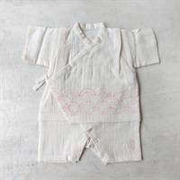 ［シオン・シオン・ガーゼ］じんべい70サイズ　青海波ピンク【数量限定】