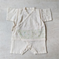 ［シオン・シオン・ガーゼ］じんべい70サイズ　麻の葉グリーン【数量限定】
