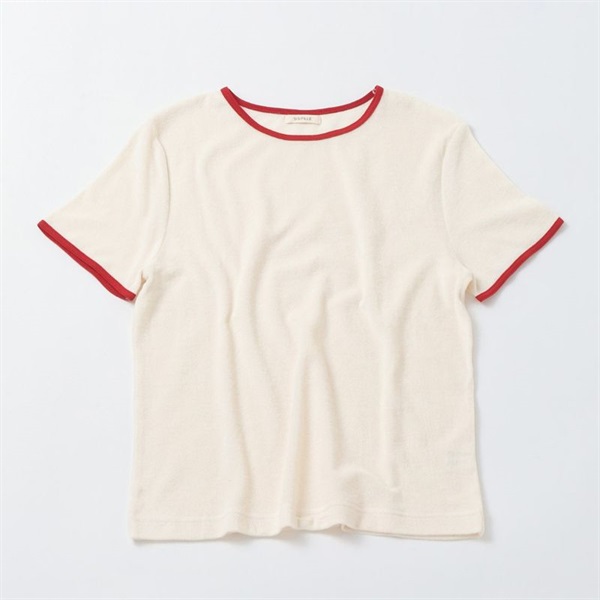 ［シシフィーユ］【限定販売】パイルショートスリーブリンガーTシャツ エクリュ