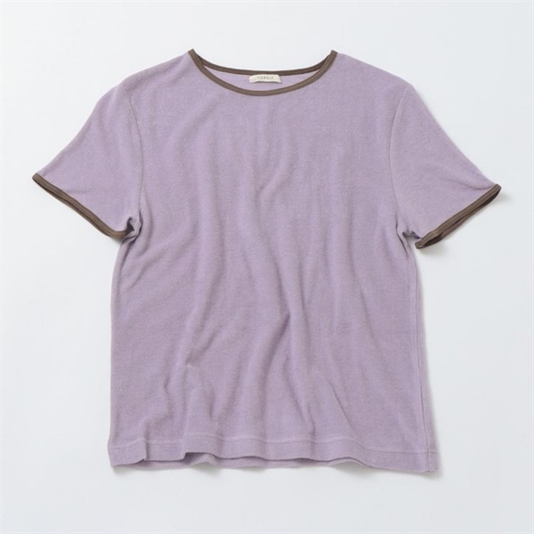 ［シシフィーユ］【限定販売】パイルショートスリーブリンガーTシャツ ラベンダー