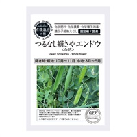 ［グリーンフィールドプロジェクト］種 つるなし絹さやエンドウ＜白花＞ 18粒